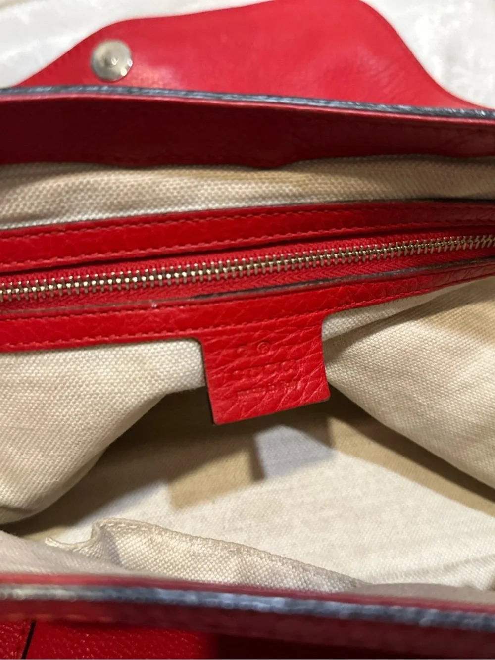 Gucci Red Leather Crossbody with Braided Strap and Tassels - Picture 10 of 11